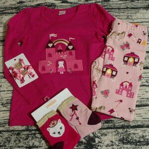 Gymboree Royal Princess Size 8 Shirt Leggings Socks Hair Clips Outfit